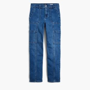 J. Crew Factory Blue Straight-Leg Cargo Jeans